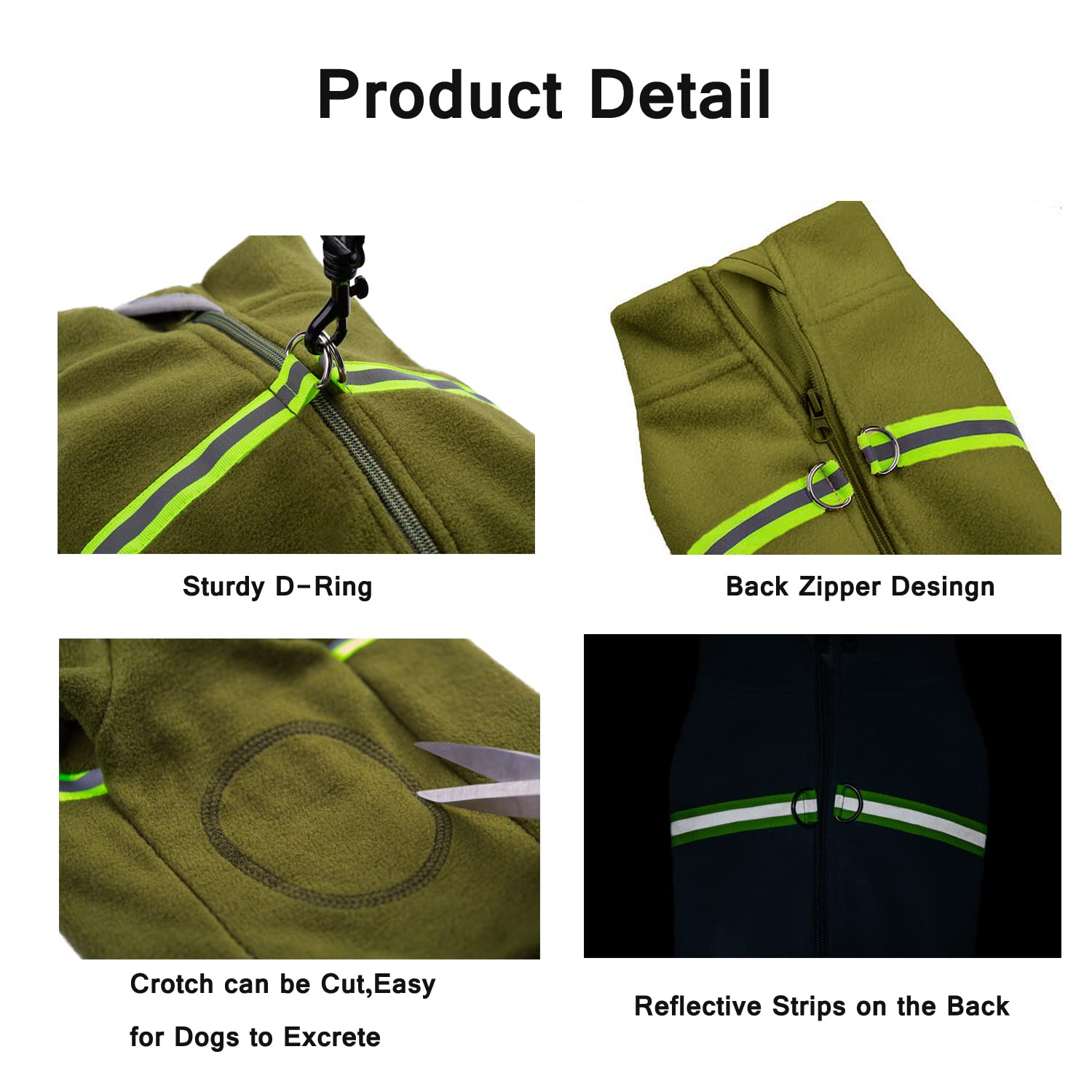 Dog Fleece Warm Clothes, Puppy Winter Long-Sleeved Four-Legged Clothes - Image 4