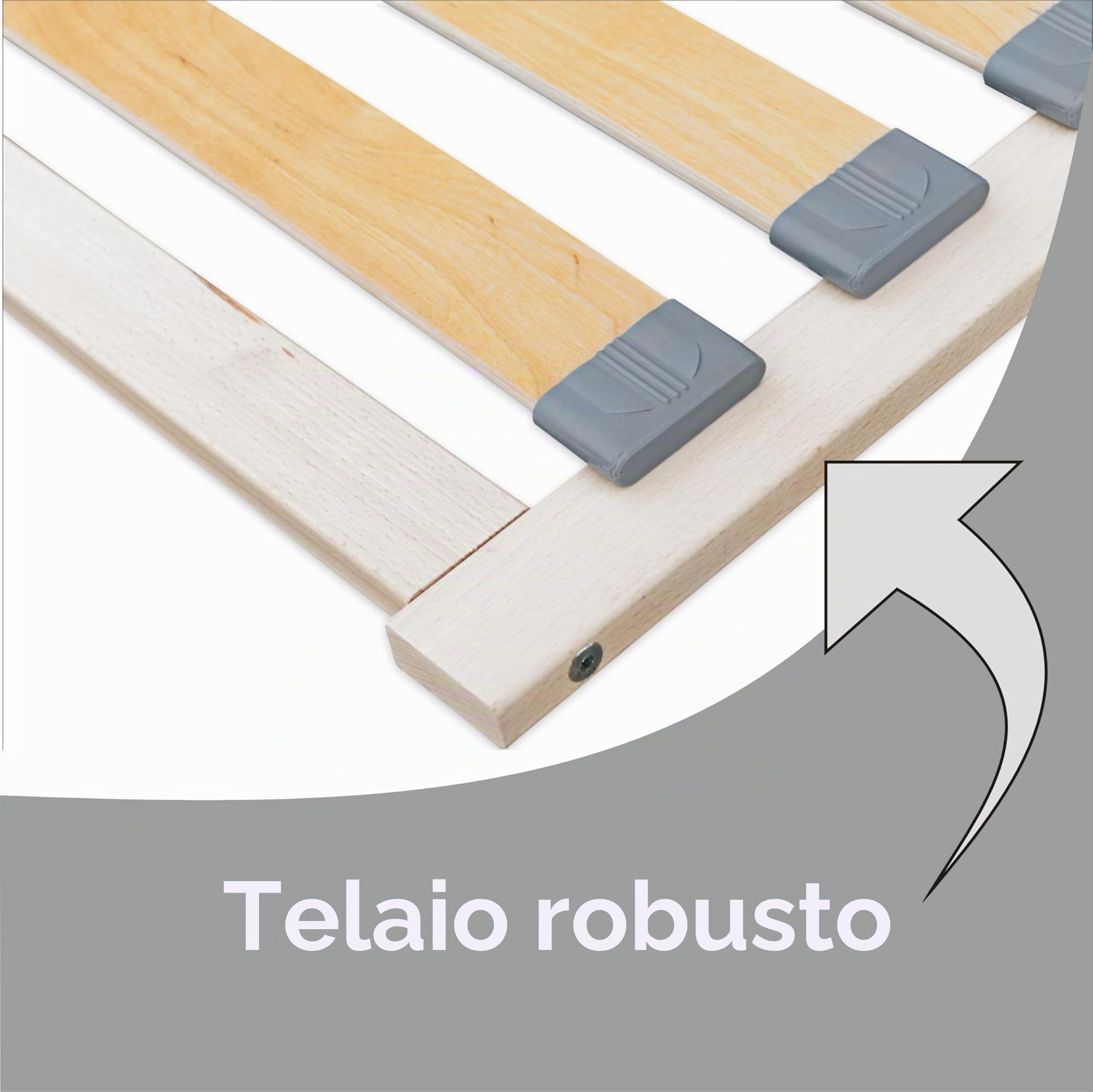 ECOFORM Economic - Rete a Doghe 160x200 in Legno di Faggio - Alta Qualità e Durevole - Telaio in Legno - Confezione Ecologica