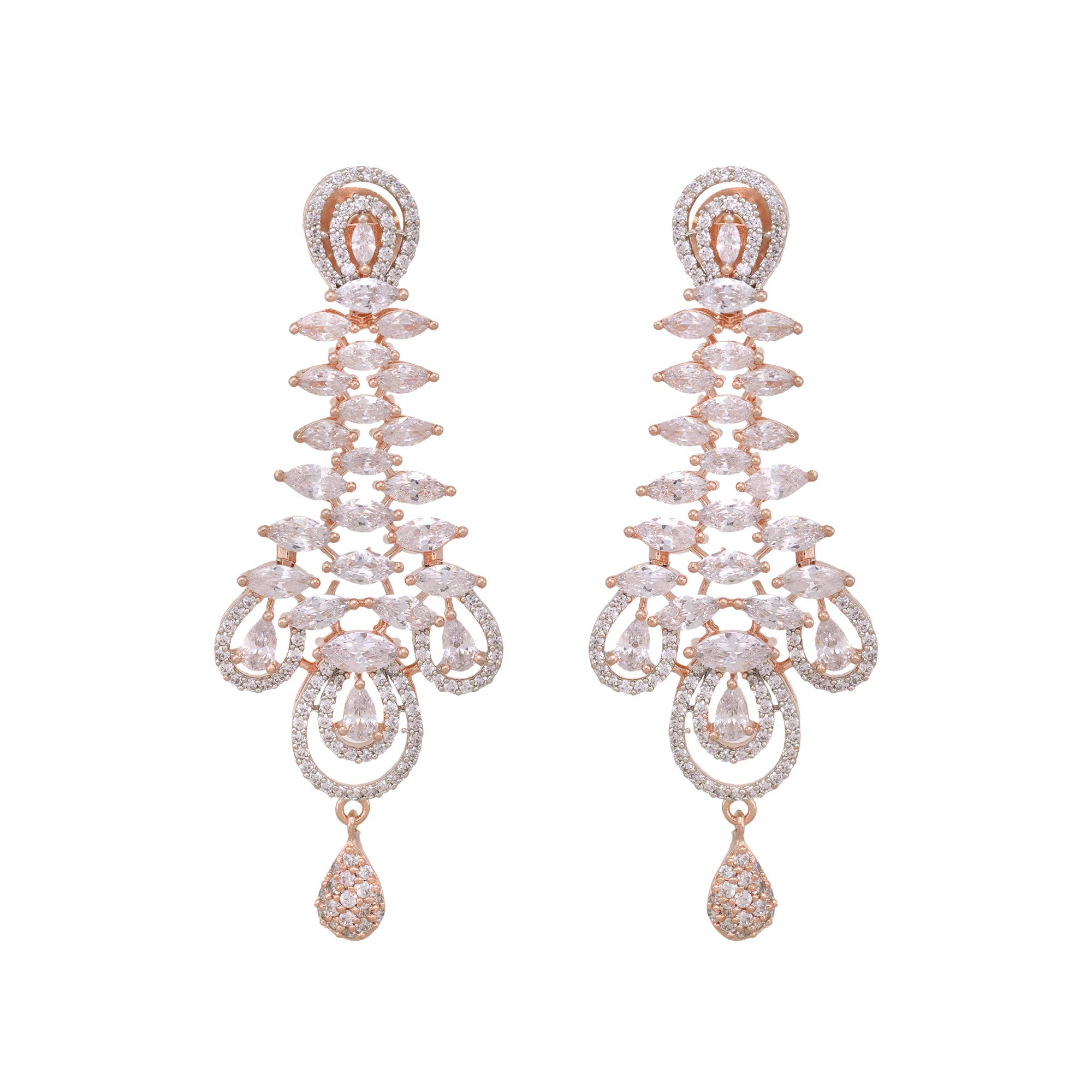 Saraf Rs Jewellery Rose Jhumka Earrings For Women - AD Studded Earrings - 6 cm (B08XNKBHQM) Amazon Price History, Amazon Price Tracker