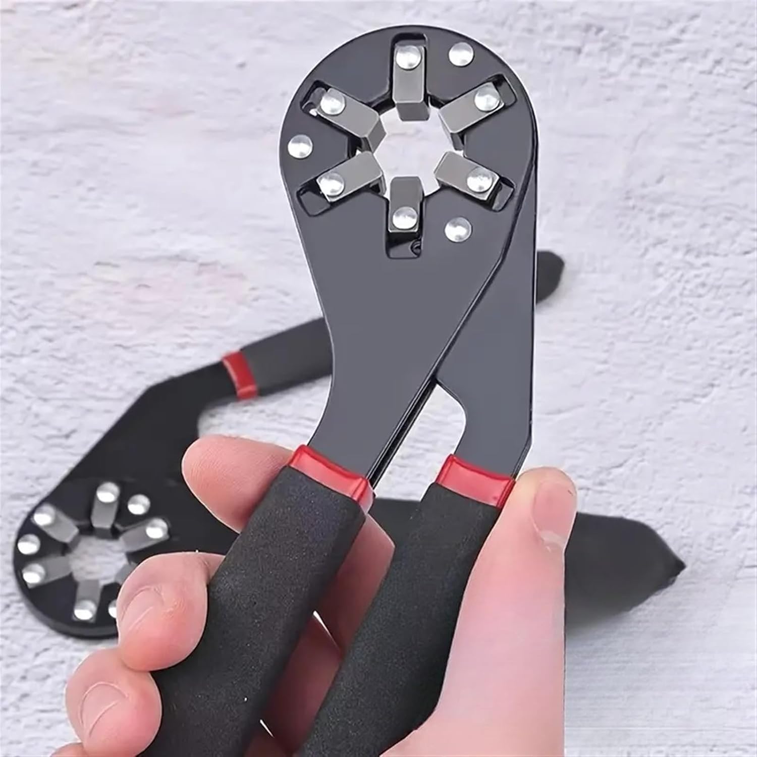 Automatic Adjustable Wrench External Hexagon Multifunction Key Magic Flex Head Pipeline Universal Hex Spanner Hand Tool(8 inches)