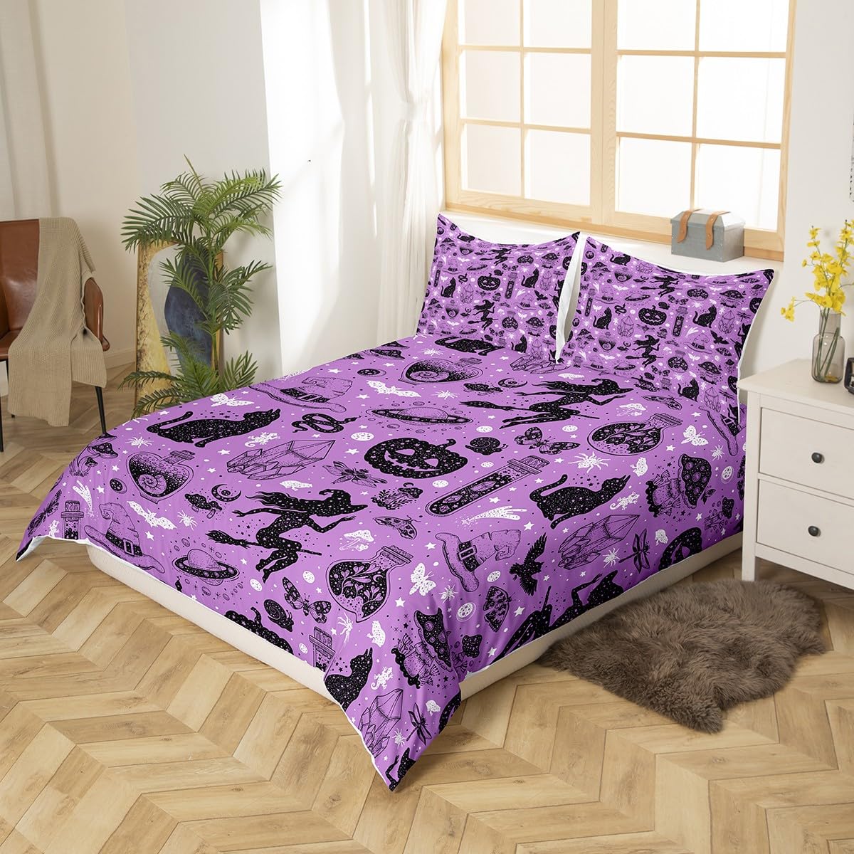 Zucker Schädel Bettbezug Set - Halloween Bettwäsche 135x200cm 100% Baumwolle