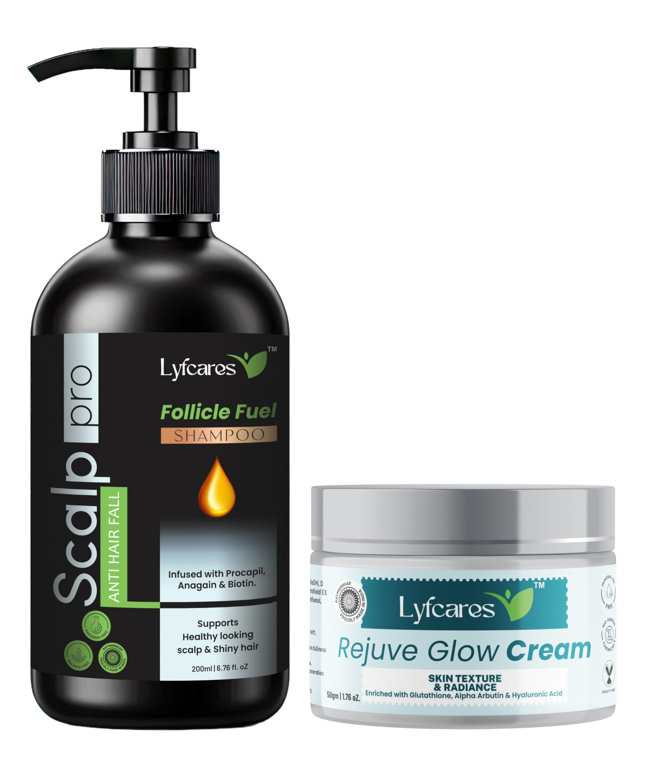 Follicle Fuel Shampoo + Lyfcares Rejuve Glow Cream Combo of 2 | Hair Strengthening & Skin Radiance Care Duo-image-25