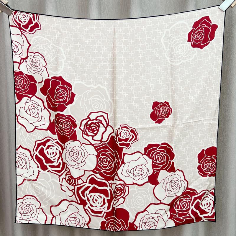 Women's 100% Mulberry Silk Square Scarf, 27 inches, Double-Sided Prints, Headscarf with Gift Box2