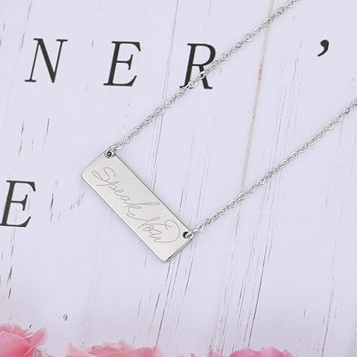 Miniatura 2 de Holy rose Collar de reputación collar sin miedo collar con texto en inglés Speak Now regalo para amantes de la música regalos para cantantes regalos