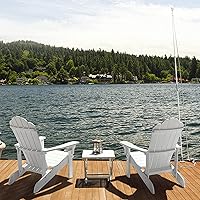 Vista 2 de Silla Adirondack resistente a la intemperie, silla Adirondack de plástico duro con soporte para tazas, cómoda, fácil de montar y mantener, silla