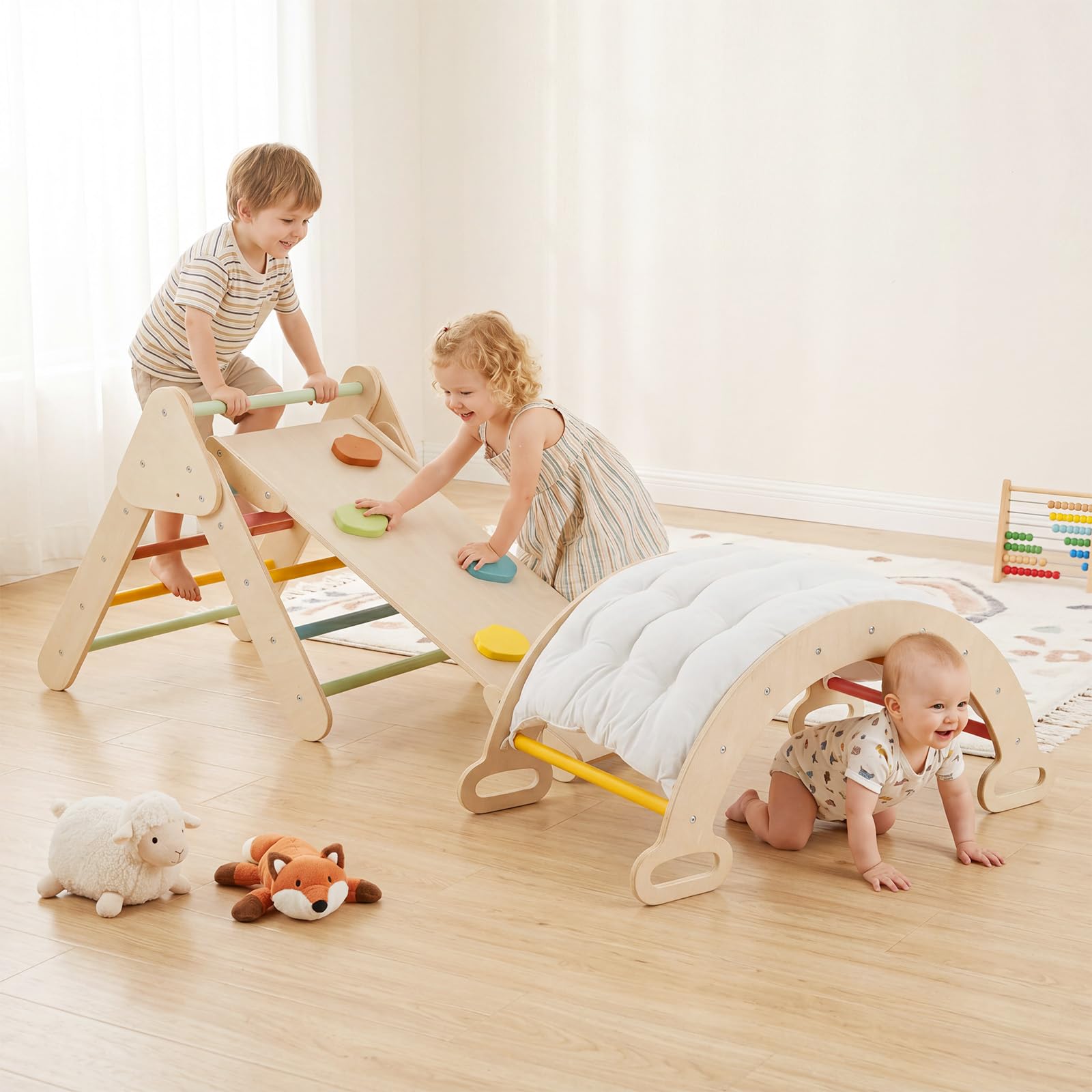RELAX4LIFE Set da Arrampicata per Bambini, Triangoli con Arco (Colorato)