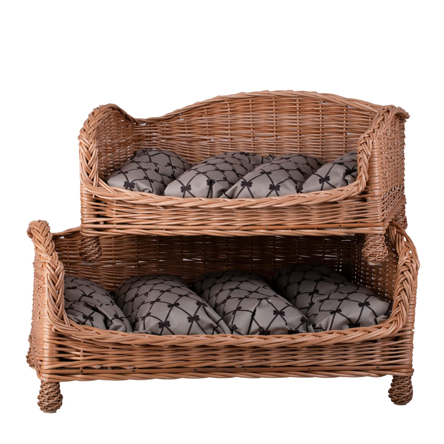 Canapé - Panier pour Chien en Osier avec Coussin