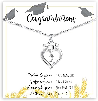 Graduation Gifts, Graduation Gifts for Her Initial Necklaces for Women Class of 2025 Gift Letter A - Z High Shool Senior Master Degree Graduate Necklace for Daughter Sister Granddaughter Girlfriend