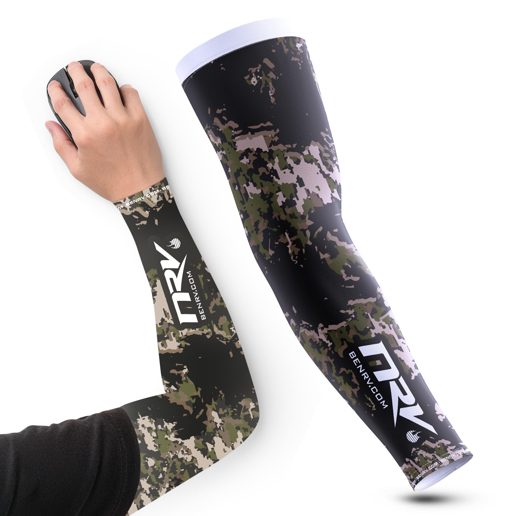 NRV Manchette de Compression Gaming - Edition Army - Optimisez Votre Jeu avec Confort et Style - Conçu par des Joueurs Professionnels - Durable, Respirant et Sans Friction