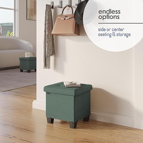 Miniatura 664 de Otomana plegable para dormitorio o sala de estar, con contenedores de almacenamiento, reposapiés para el extremo de la cama, soporta hasta 660 lb,