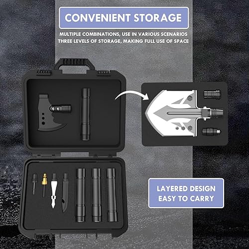 Miniatura 6 de aiGear Pala de camping hacha al aire libre supervivencia conjunto de herramientas para acampar senderismo mochilero hombres supervivencia emergencia