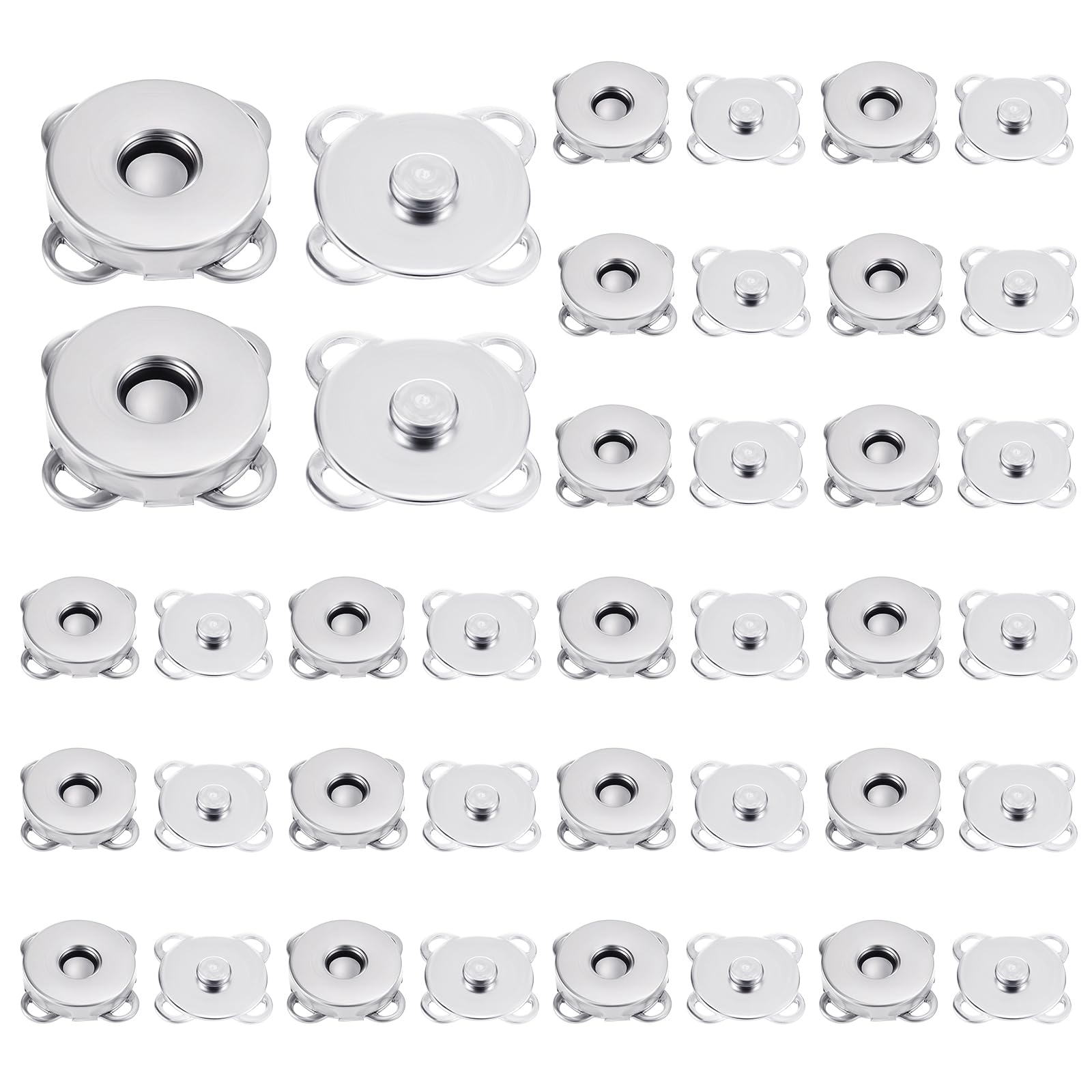 Qianyu 20 Pcs Plum Snap Buttons 15mm Purse Snap Clasps Sewing on Closures Fastener Homemade Craft Clasp Button for Bag Clothe Handbag Scrapbooking Leather DIY