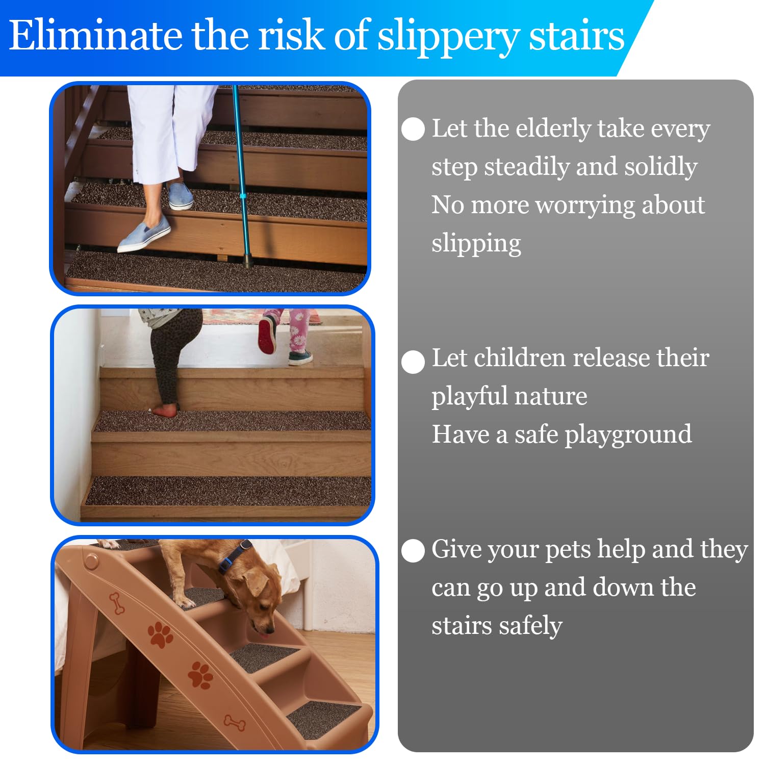 Non Slip Stair Treads Grip Tape - 10" x 13' Brown
