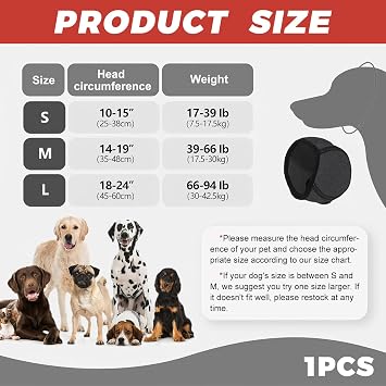Dog Ear Protectors,Waterproof Dog Ear Defenders,Adjustable Dogs Ear Muffs Noise Protection Dogs Ears Cover,Ears Shower Cap Pet Snood Ears Covers for Bath Grooming Swimming (Gray, M)