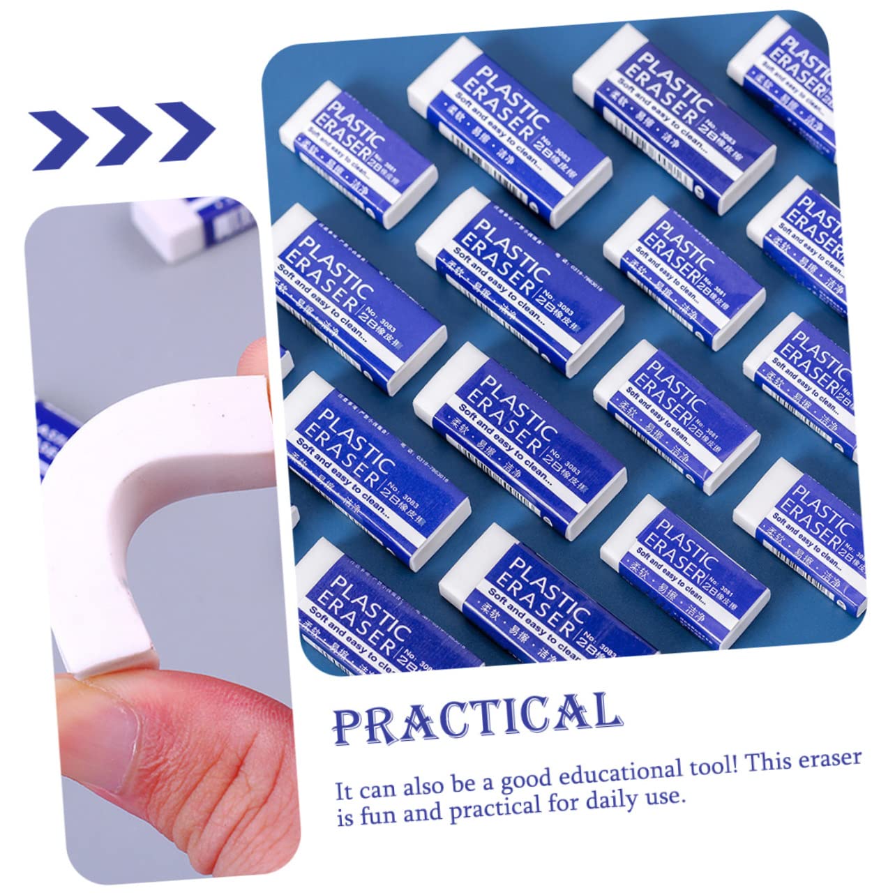 Gadpiparty 4 Ensembles Gommes À Effacer Pour Étudiants Gommes Scolaires Plastique Fournitures De Bureau Pour Écoles Et Tests Effaçage Facile Et Pratique 30 Pièces * 4
