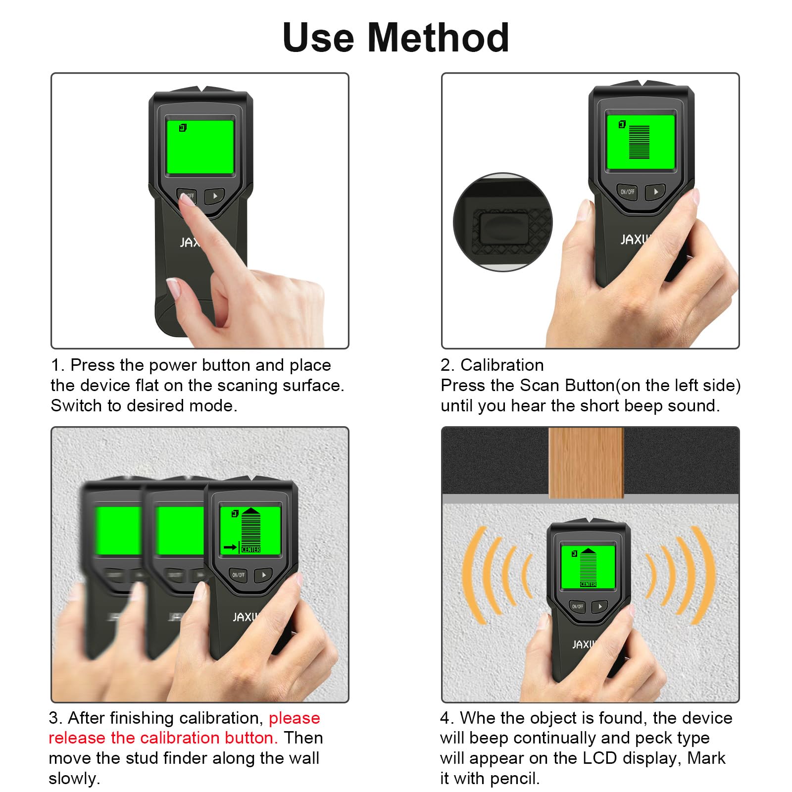 JAXWQ Stud Finder - Metal & Wood Detector -8