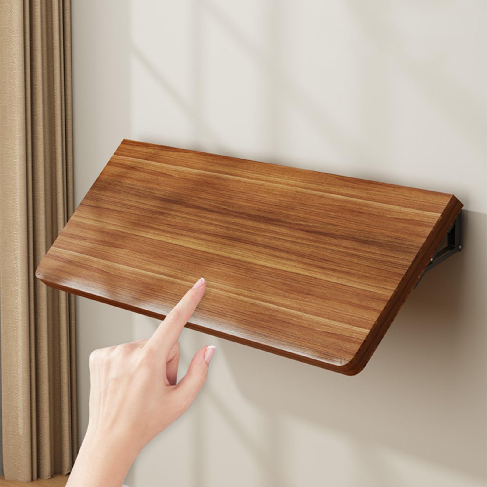 Étagère Murale Rabattable en Bois : Bureau Mural Gain de Place Chambre et Salon