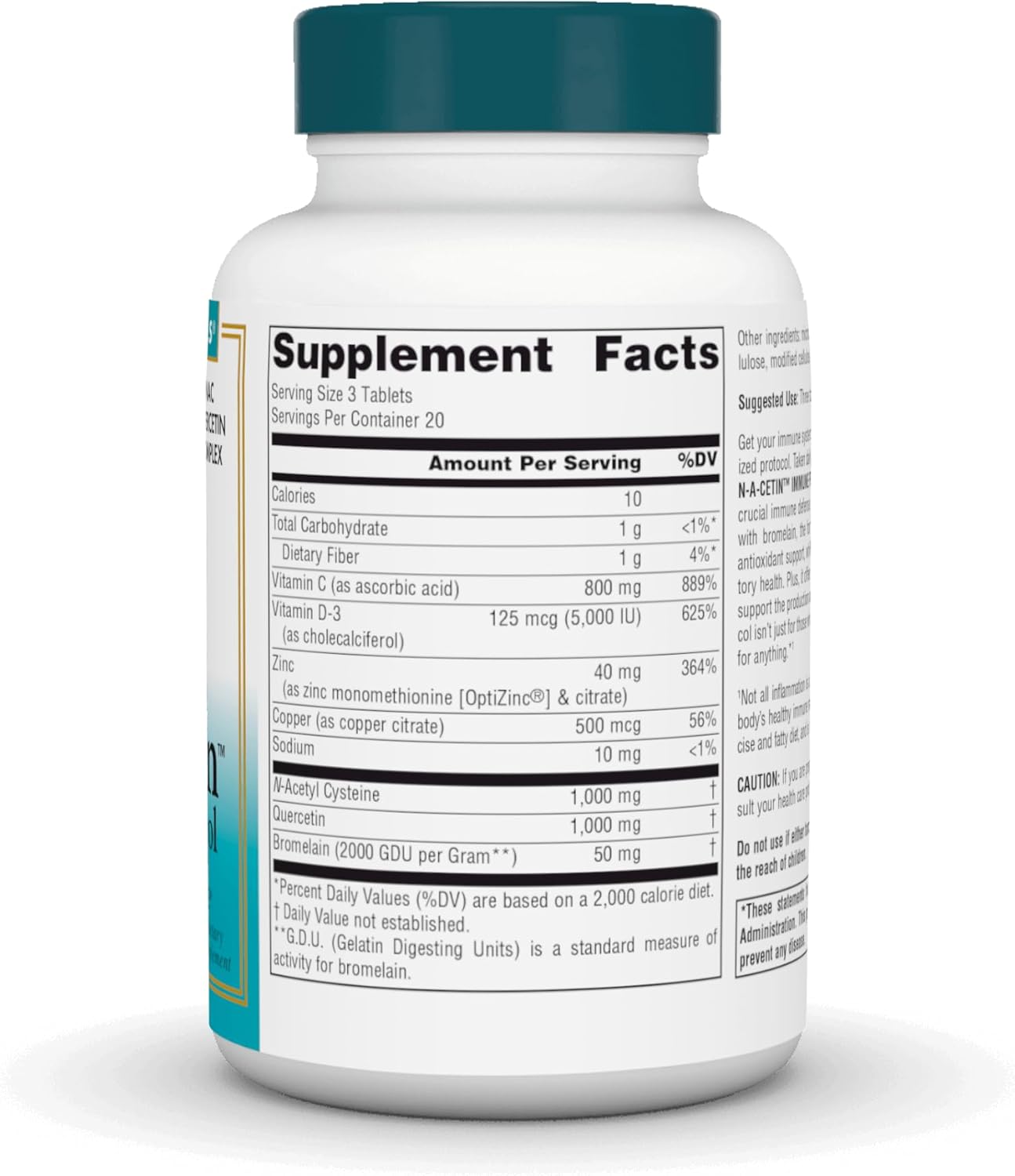 Source Naturals Wellness N-A-Cetin Immune Protocol, Crucial Immune Defense* - 60 Tablets - Image 2