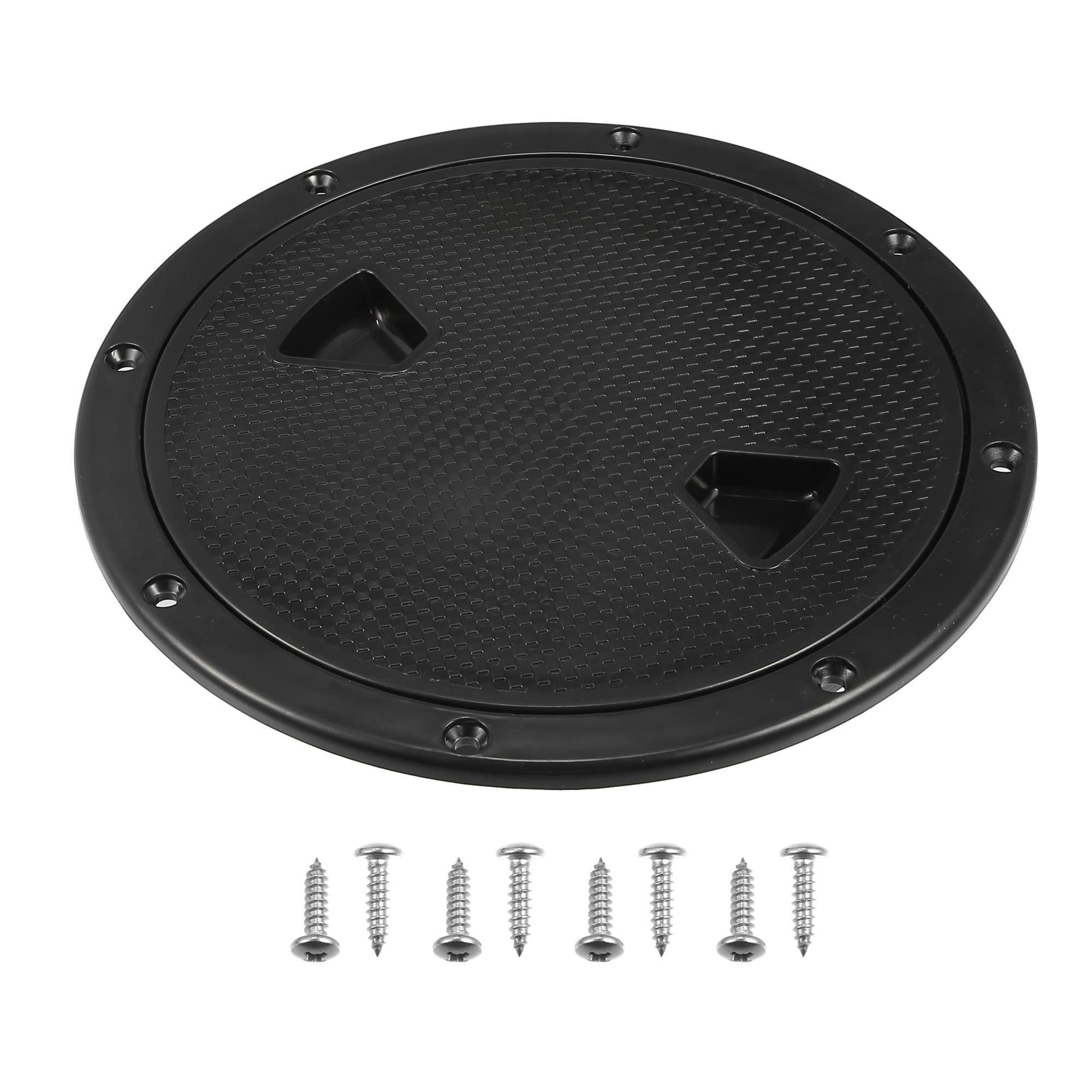 X AUTOHAUX 1 Pcs 8" Boat Inspection Deck Plate Hatch W/Detachable Cover Black