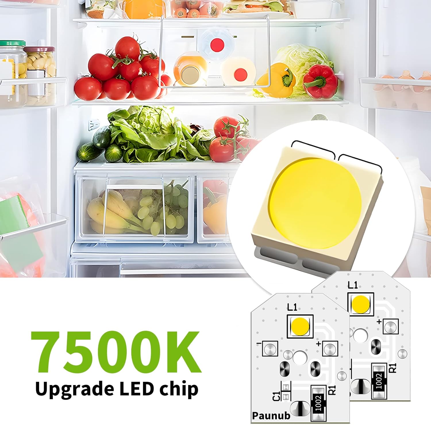 New Upgraded 11-PCS WR55X11132 WR55X25754 Refrigerator Led Light Replacement Compatible WR55X26486 WR55X30602 EAP12172918 4590213 AP6261806 PS12172918, No-Include Plastic Cover, lt c126