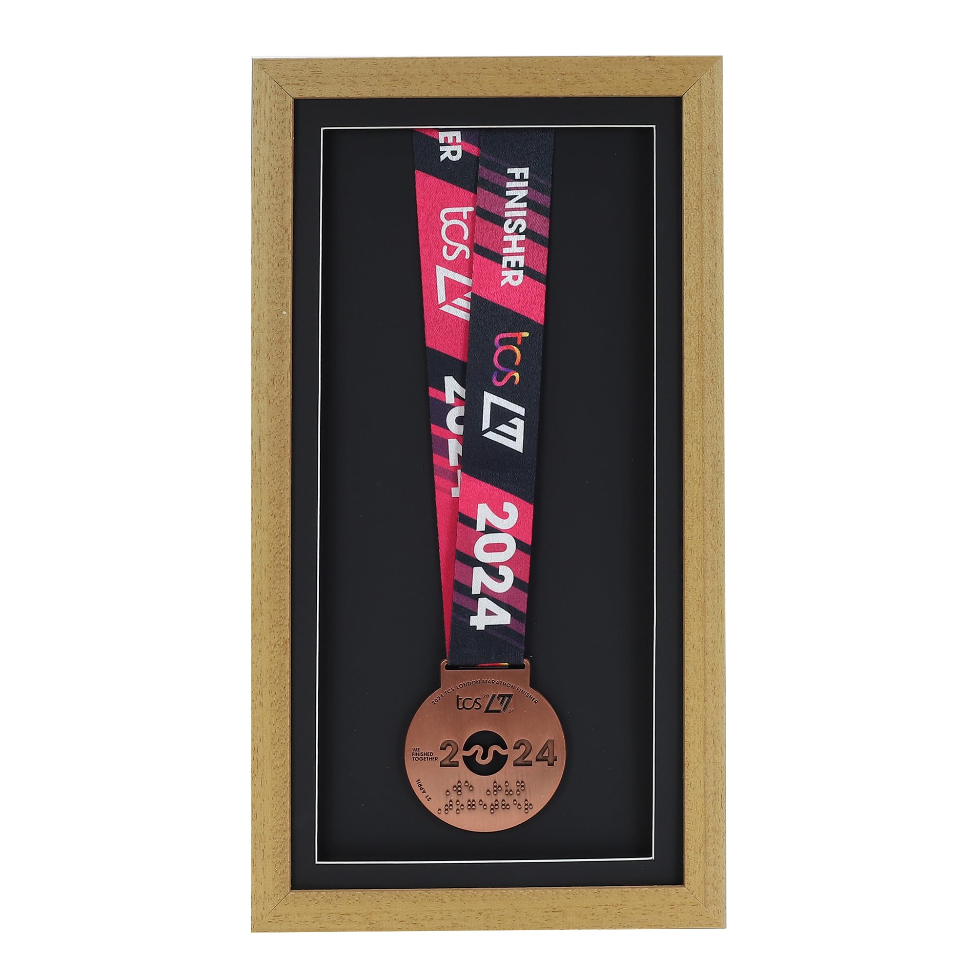 Medal display Frame with Apertures for Bib and Photo. Handmade. Perfect for Runners, Swimmers, Cyclists, Athletes | Marathon Medals