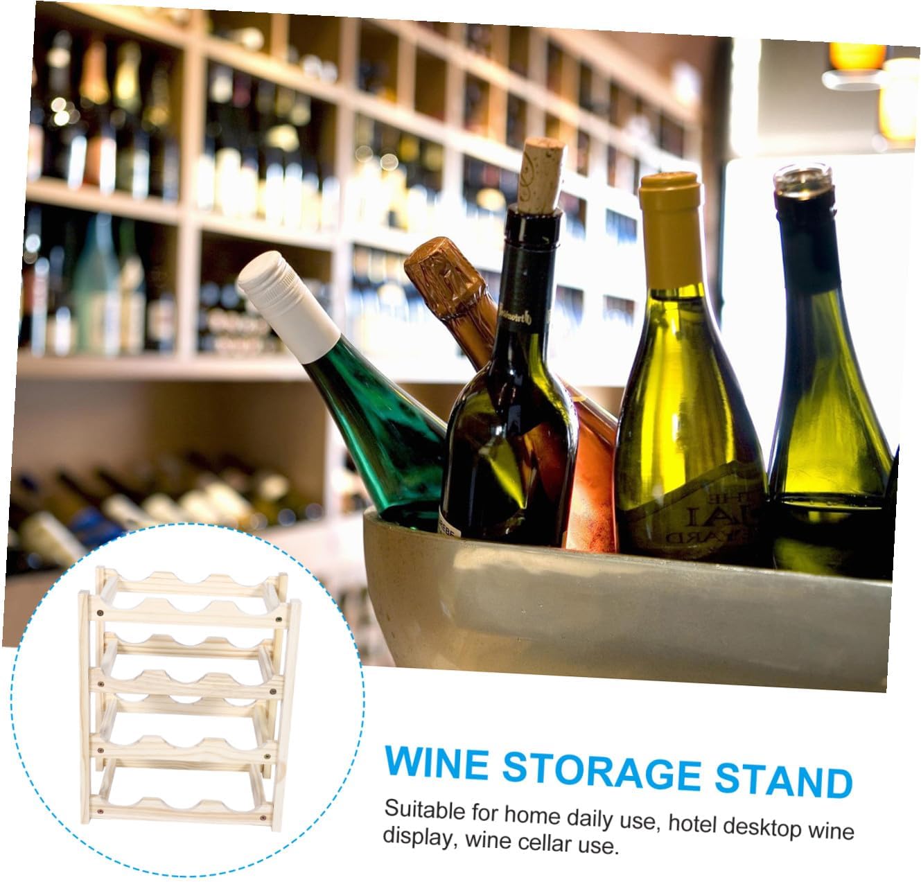 Bottle Capacity Wooden Wine Storage Rack Wine Bottle Holder Skid Design Decor