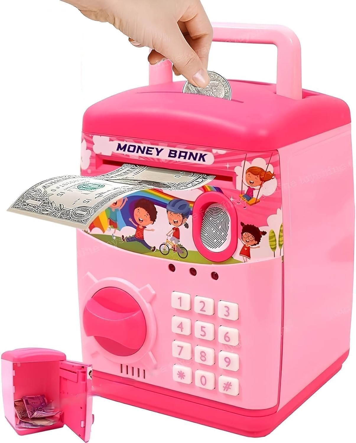 Sky Tech® Money Bank ATM Machine for Kids with Finger Print Sensor Piggy Savings Classic Bank with Electronic Lock Password for Kids with Indian Music 0 to 9 Number (B0DGTZRWRY) Amazon Price History, Amazon Price Tracker