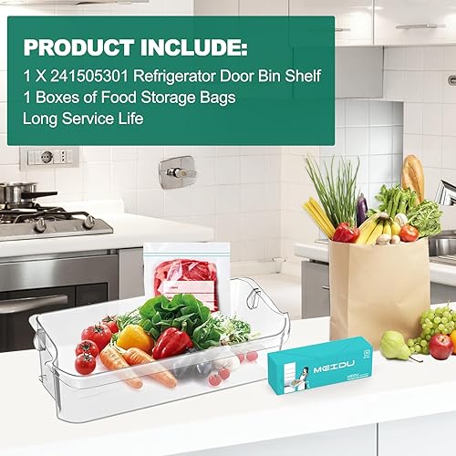 Miniatura 8 de Actualizado 241505301 Estante de cubo de puerta de refrigerador compatible con repuestos de estante de puerta Frigidaire FGSC2335TFB FGSC2335TDB