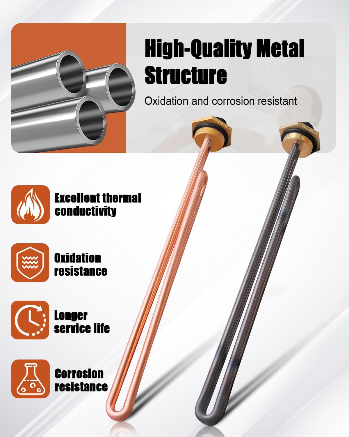 SP213670 Titanium Water Heater Element and SP610160 Copper Water Heater Element Set 4500W Fit for MSR50 MR75 MR85 MR105
