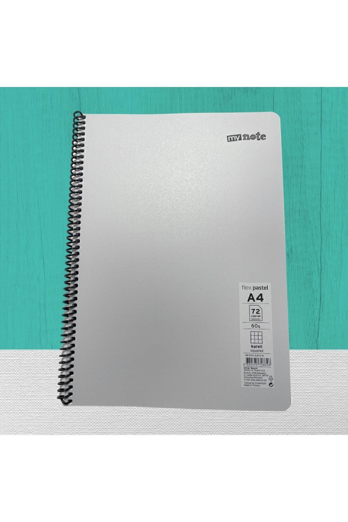 Umur Mynote Flex - Cuaderno espiral pastel A4 72 Yp cuadrícula plateada, tamaño único