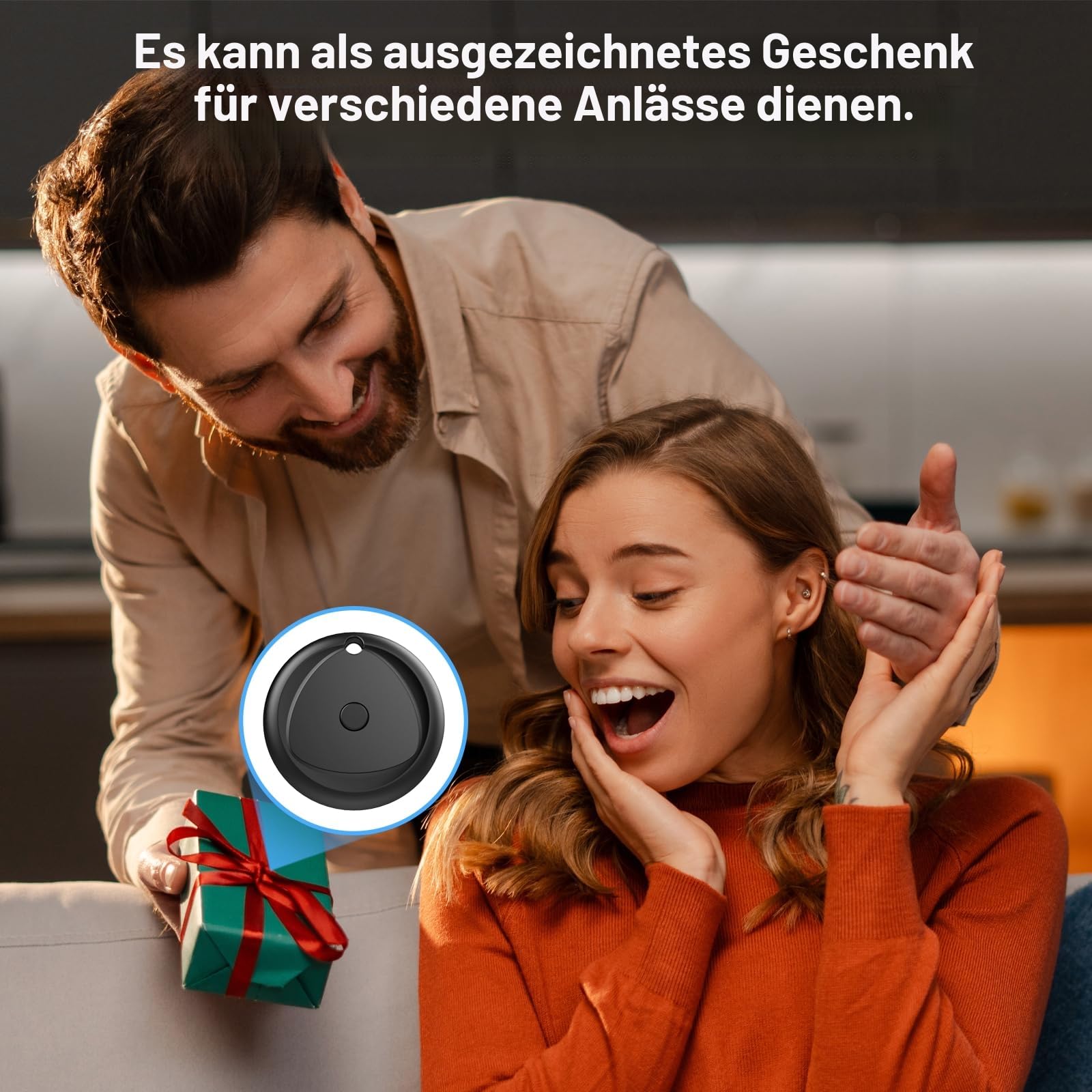 Air Tracker Tags 4er Pack Kompatibel mit Apple Wo ist? APP (Nur iOS), Schlüsselfinder mit 80dB Piepton, IP67 wasserdicht Smart Tag, Austauschbarer Akku, Key Tracker für Rucksack, Schlüssel, Koffer