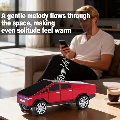 Miniatura 7 de Altavoz Bluetooth con reproducción de camión de estilo futuro con pantalla LED, TWS estéreo, FM, reproducción USBTF, faros LED, micrófono, regalo