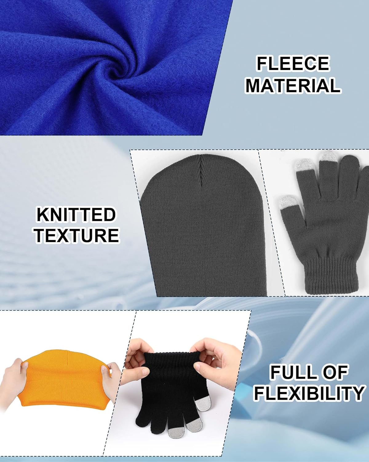 Panitay 150 Pcs Homeless Care Package Supplies Bulk Hats Gloves Fleece Blankets for Men Women Homeless Donating Supplies - Image 3