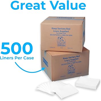 KoalaKare Sanitary Bed Liners for Baby Changing Stations 3-Ply Biodegradable, Moisture-Resistant Quilted Liners, Eco-Friendly - 500 Liners (Model KB150-99)