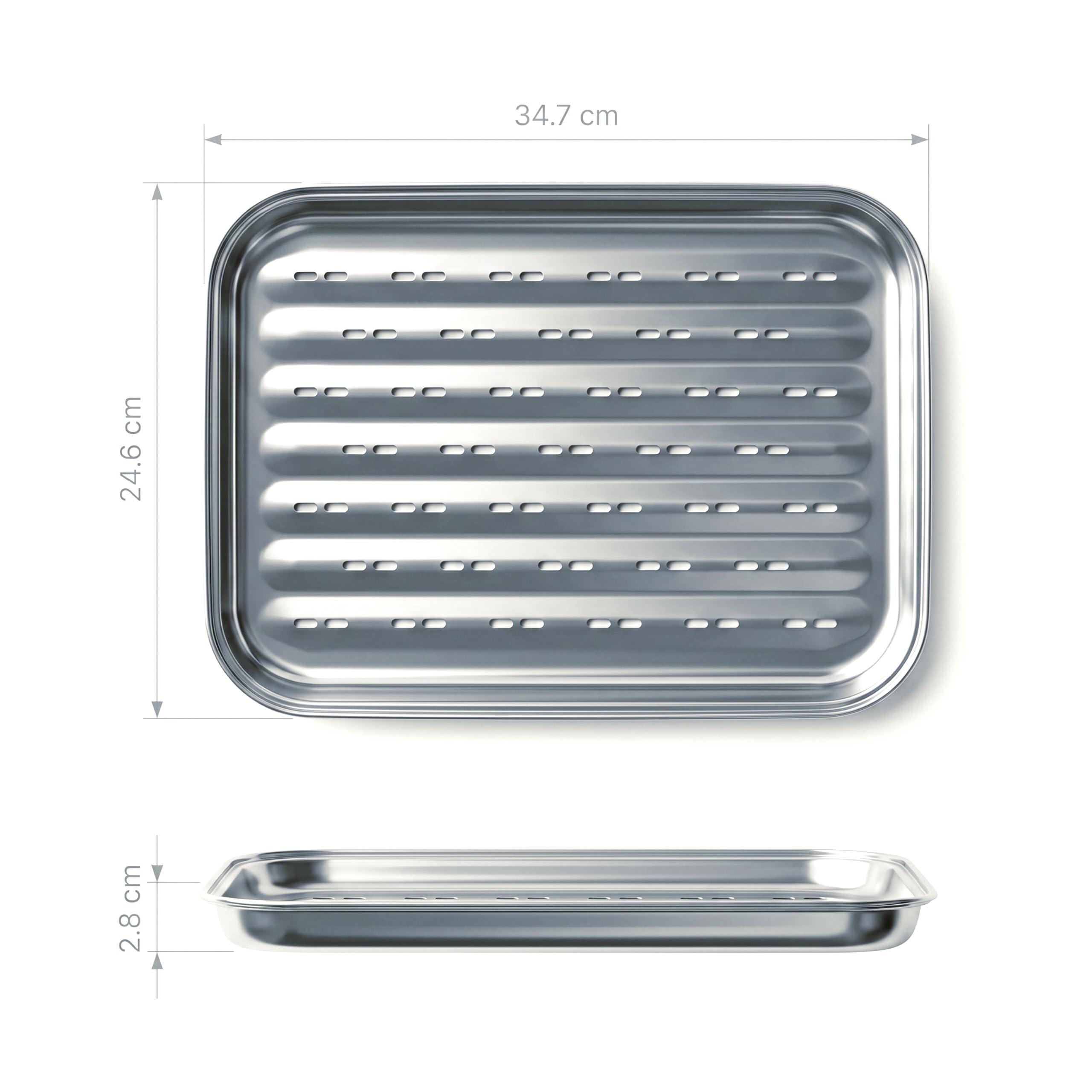 Wielorazowa Tacka do Grilla ze Stali Nierdzewnej 34,7x24,6 cm - metalowa taca do grillowania warzyw, mięs i ryb - do grilla gazowego i węglowego