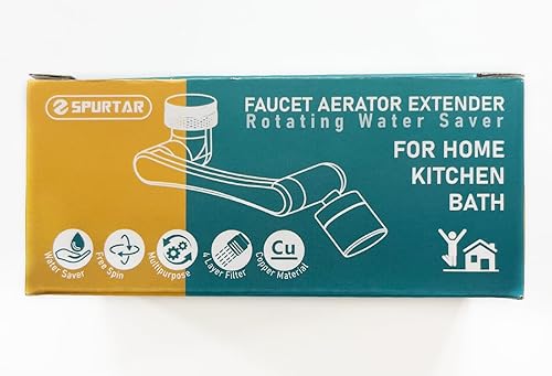 Miniatura 11 de Spurtar Extensor de grifo de baño giratorio de 1440° Se adapta a roscas G1/2 pulgadas 55/64 pulgadas 15/16 pulgadas No apto para Delta, Moen