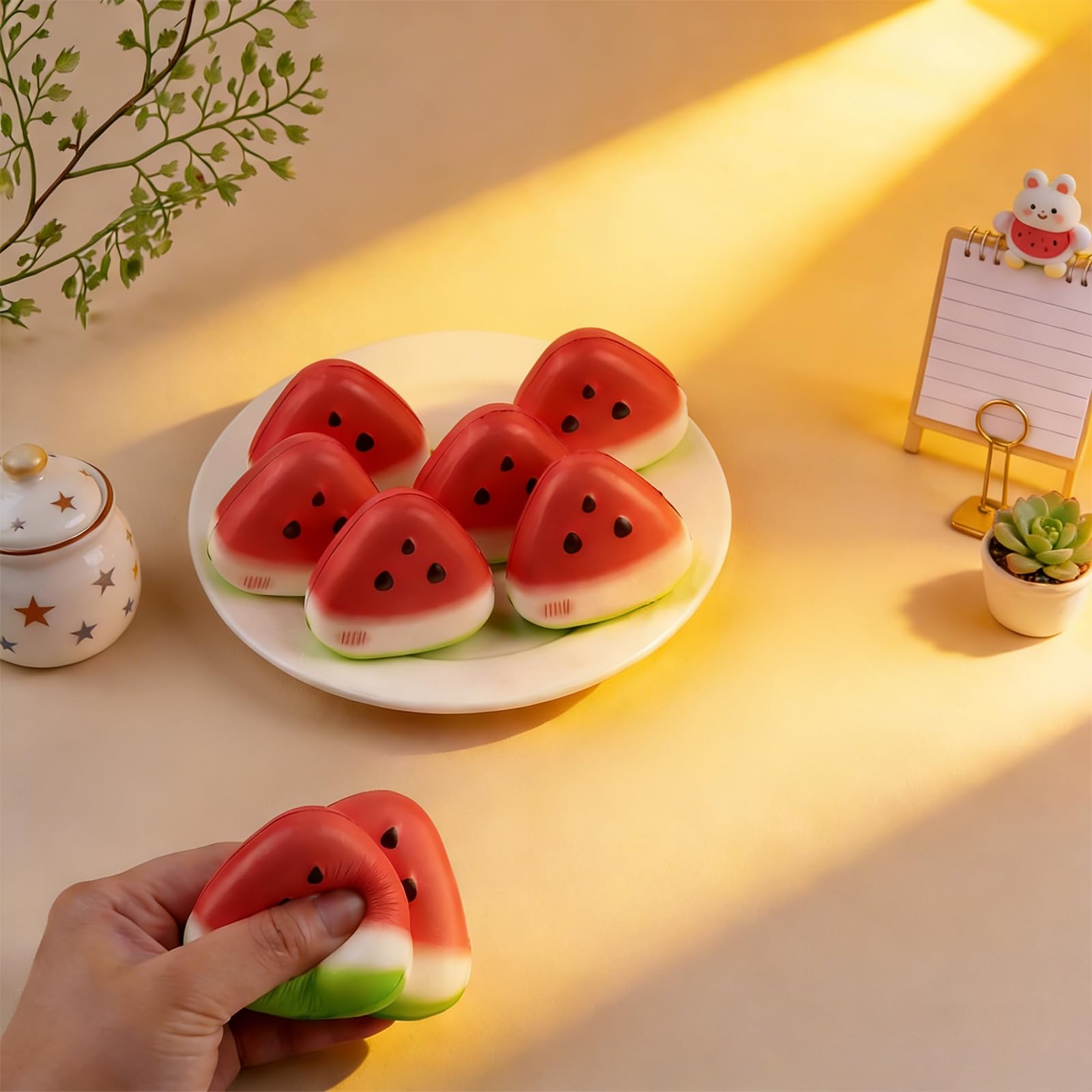 Slow Rise Squishies - Watermelon & Mystery Dumplings -6 Slow Rise Squishies - Watermelon & Mystery Dumplings -6