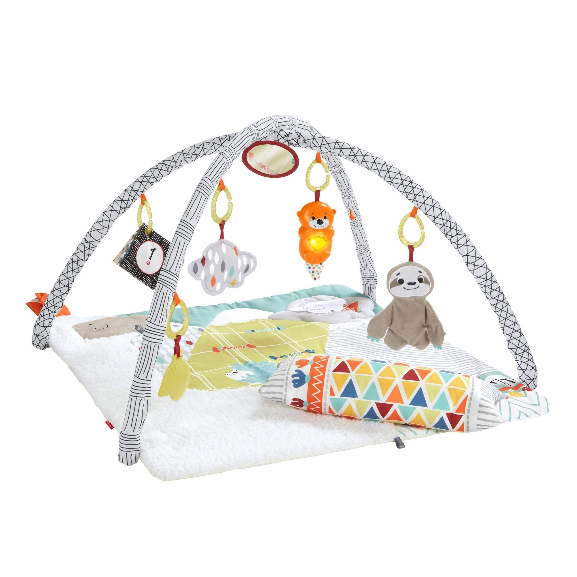 Fisher-Price, Gimnasio sensorial Llama, Manta de Juego para bebés recién Nacidos (Mattel GKD45),Embalaje estándar, Multicolor