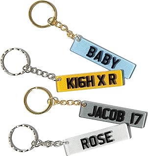 Crafted Memories Custom Licence Plate Keychain, Personalised Number Plate Keychain, Mini Number Plate Key Ring, Name Plate Keychain, Custom Car Plate Keyring, New Car, Just Passed