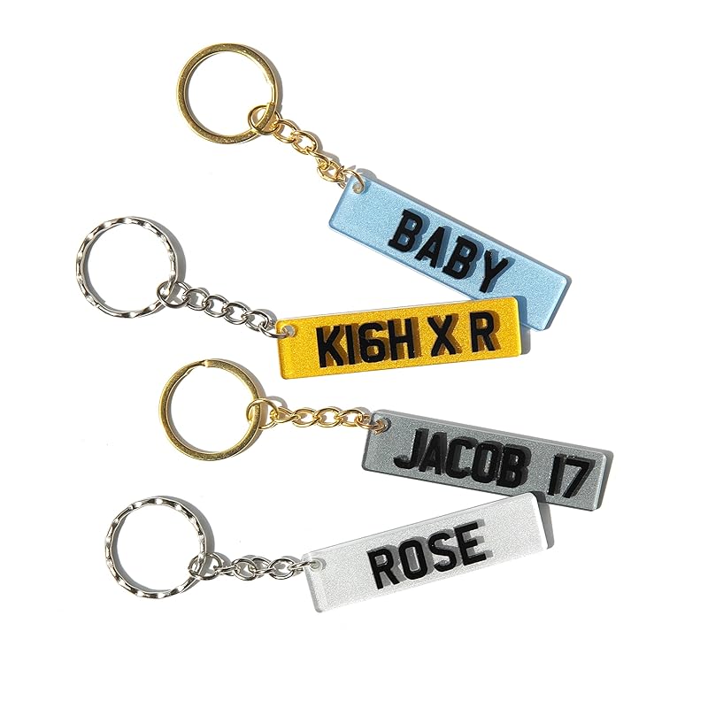 Custom Licence Plate Keychain, Personalised Number Plate Keychain, Mini
