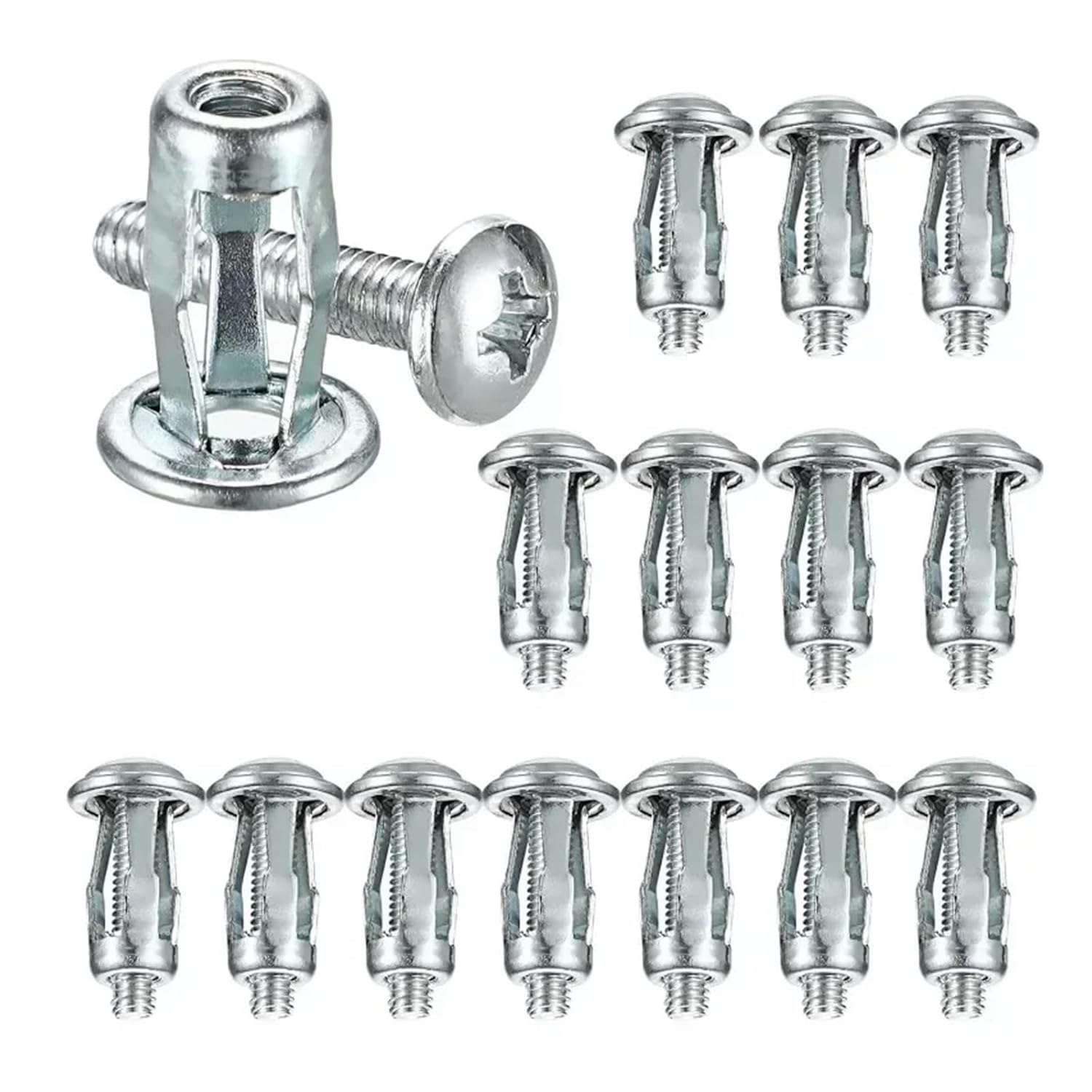 Hollow Door Anchors 150pc Jack Nuts Screws Expansion Petal Screw Anchors Plugs for Curtain Clamp Rivet Lock Bolt Nut Wall Fasteners(M4)