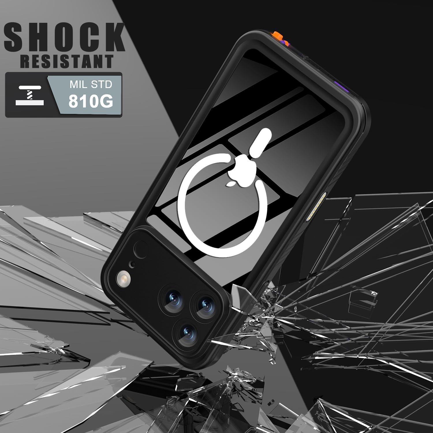 for iPhone 17 Pro Max Case: Waterproof Phone Case Shockproof Dustproof IP68 Full-Body Hard Case Built-in Screen Protector Underwater Outdoor Cover for iPhone 17 Pro Max,6.9 in (Purple)