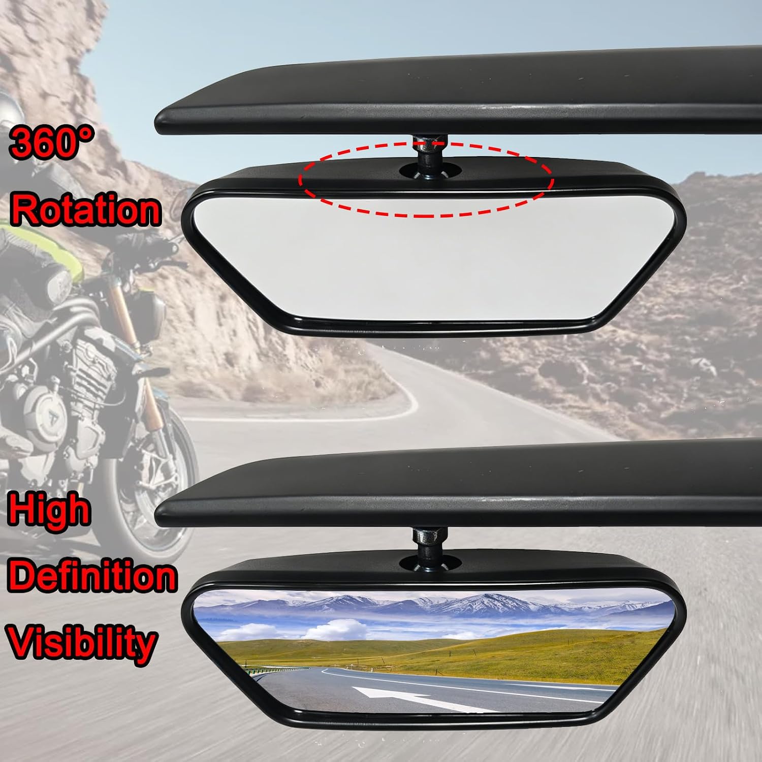Motorcycle Mirrors Wing Rearview Mirrors Universal 10MM 8MM Adjustable Mirror for Kawasaki Z400 Z650 Z900 Z1000 Suzuki SV650 GSX-S750 GSX-S1000 Yamaha MT-07 MT-09 MT-10