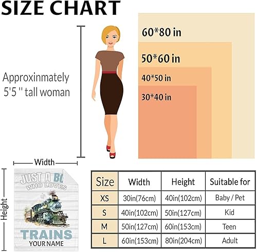 Miniatura 3 de Manta de tren personalizada con nombre, suave, mullida y cálida, manta de 50 x 60 pulgadas, manta de tamaño manta para cama, sofá, manta blanca