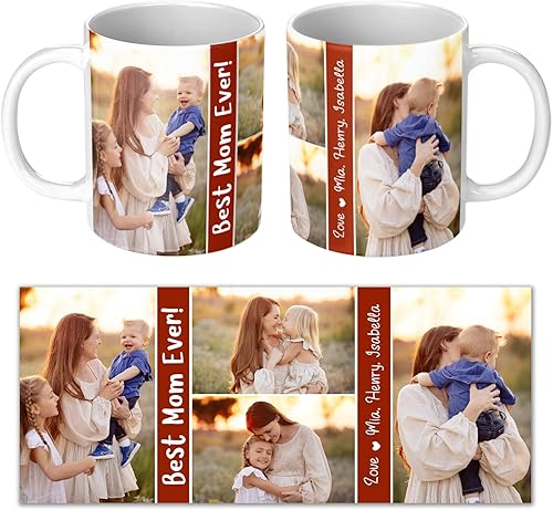 Miniatura 7 de Tazas de café personalizadas con foto familiar, tazas de collage de fotos personalizadas, regalo de la familia lo es todo, 11 onzas Taza Family Is