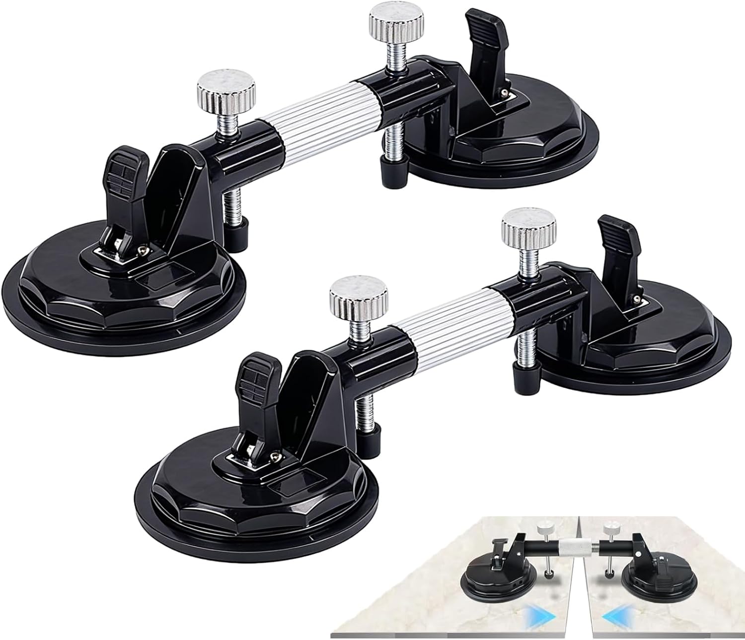 Laminate Floor Gap Repair Tool, Pro Countertop Alignment Clamps, Adjustable Granite Seam Setter with Vacuum Suction Cups, for Granite, Marble, Stone, Slab and Glass