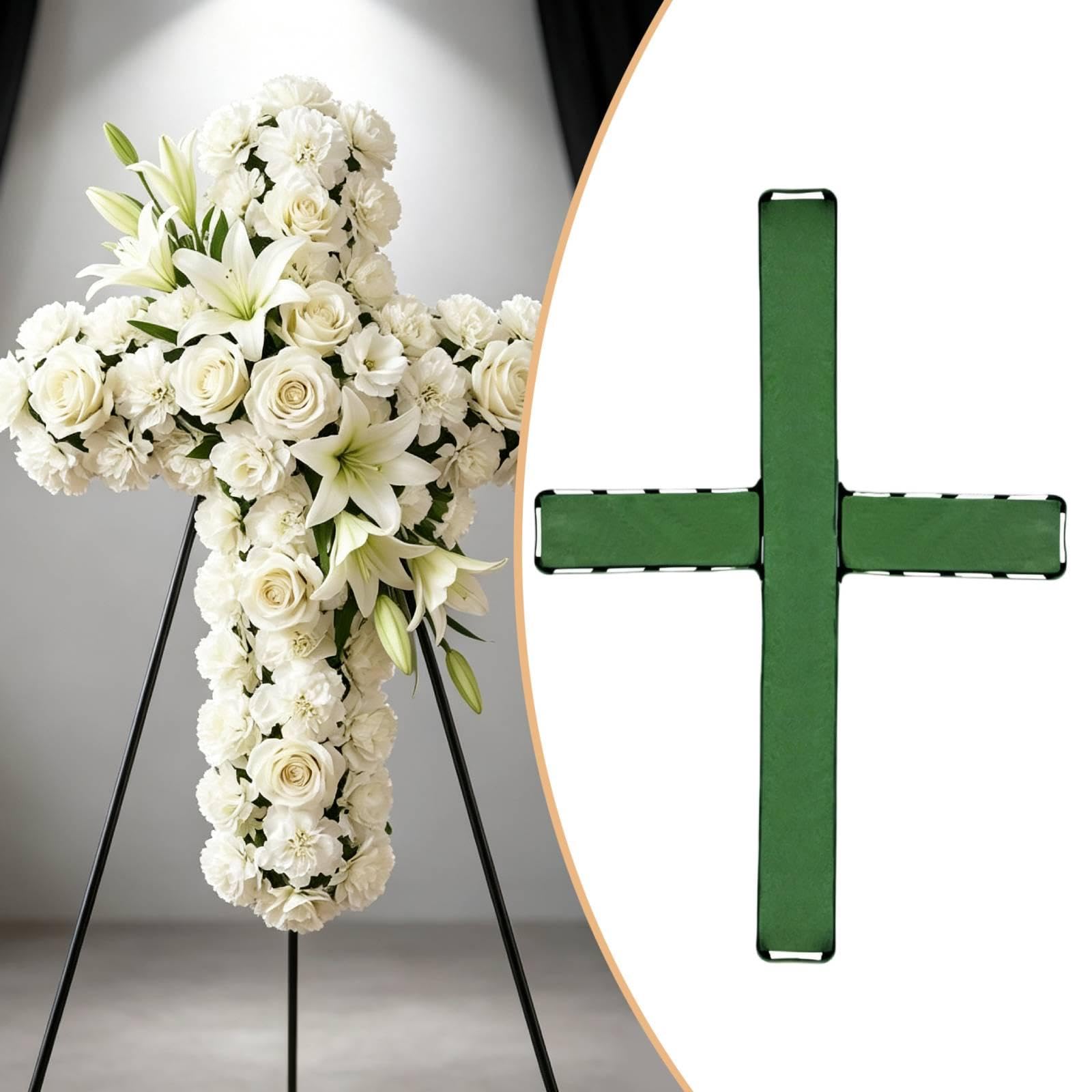 Base de Espuma Floral en Forma de Cruz, 61 Cm (24 Pulgadas) - Materiales para Arreglos Florales - Base de Espuma Húmeda Versátil en Forma de Cruz