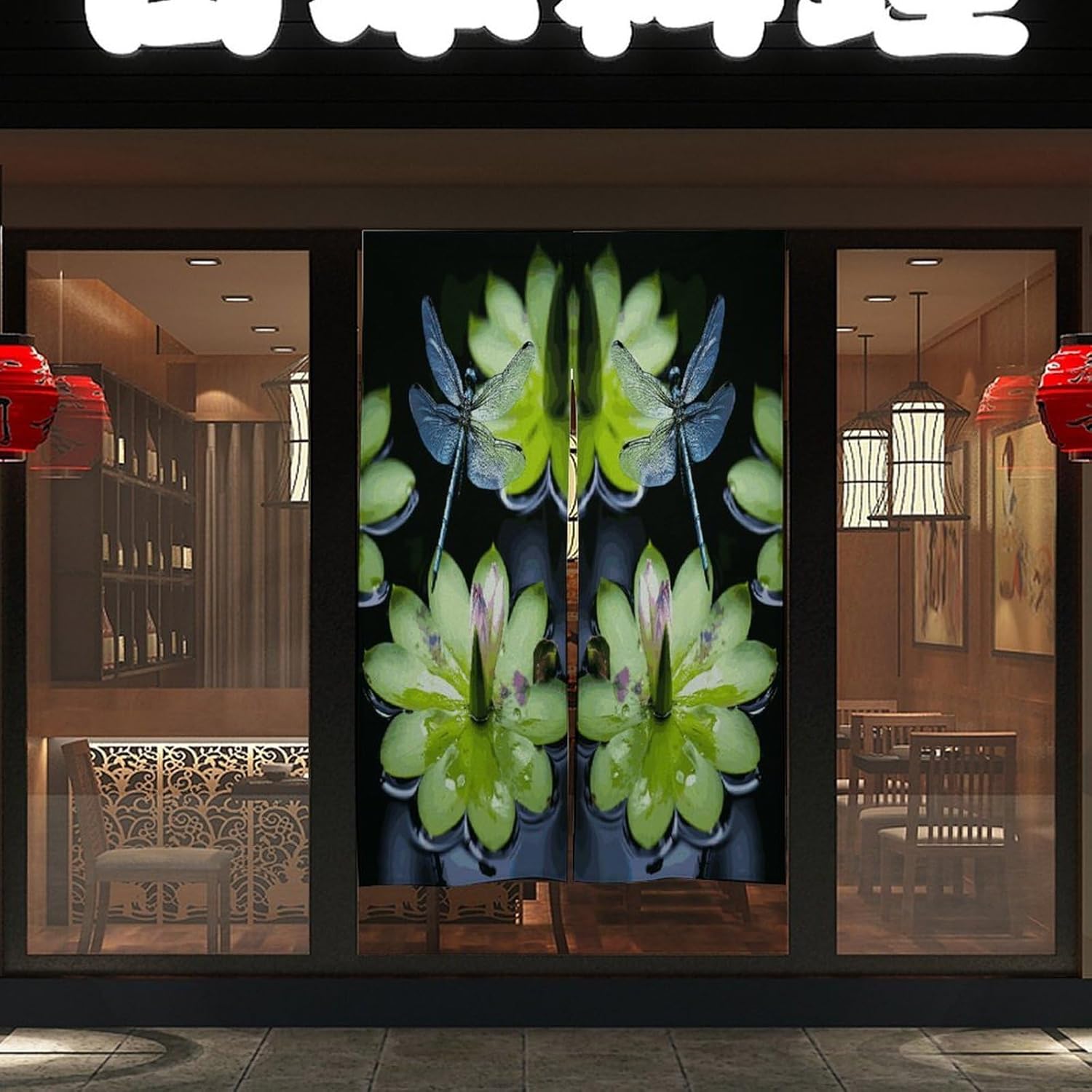 Dragonfly Flies Over Door Curtain Printed Doorway Noren Japanese Style Doorway Room Divider Curtains for Privacy Partition Divider Kitchen Home Decorations Wall Hanging