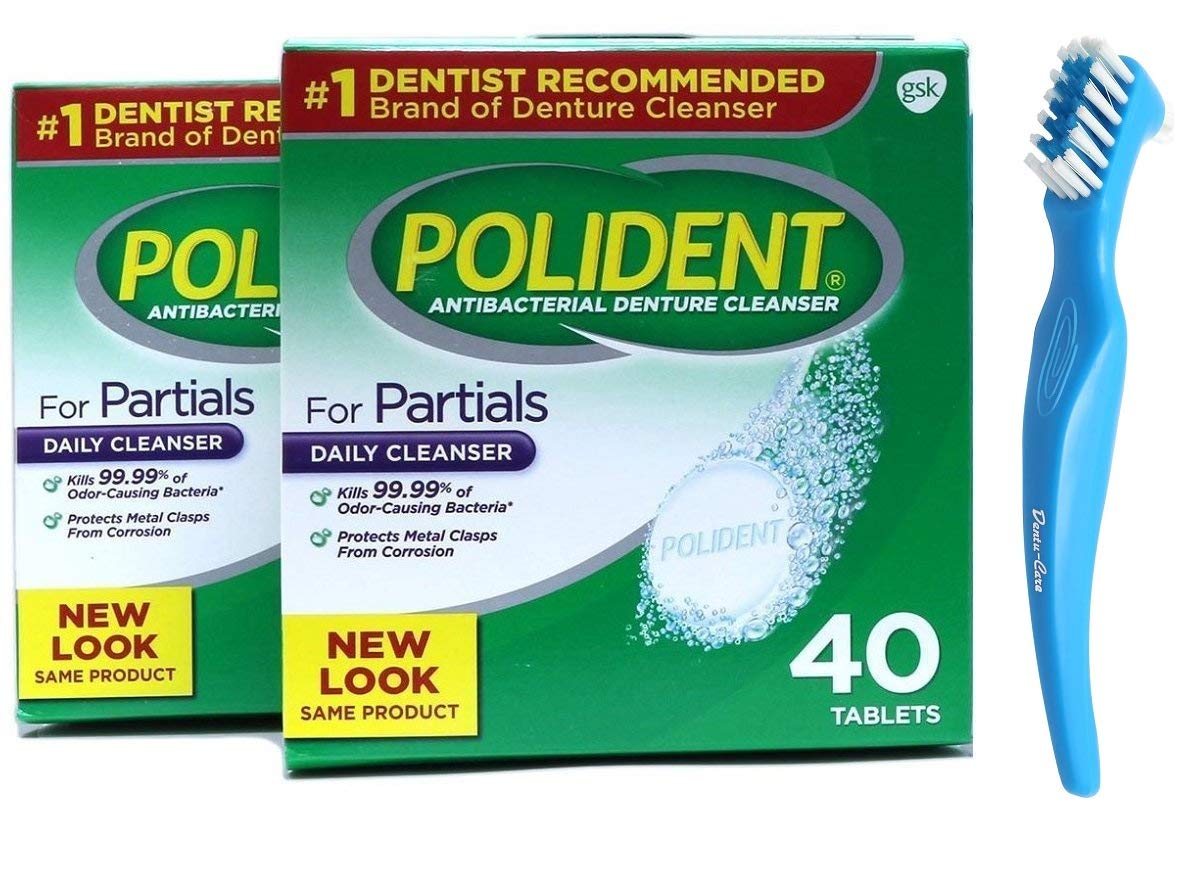 Polident Partial Denture Cleaner Tablets 80 Tablets bundle
