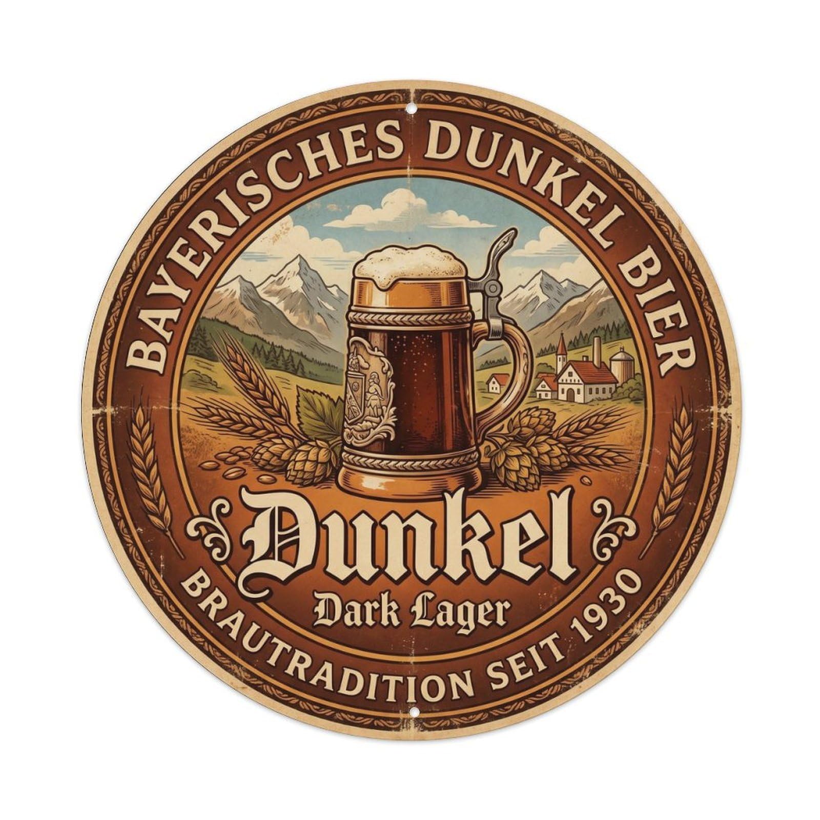 Munich Dunkel Taproom Wild Ferment Bavarian Classic Metal Tin Sign